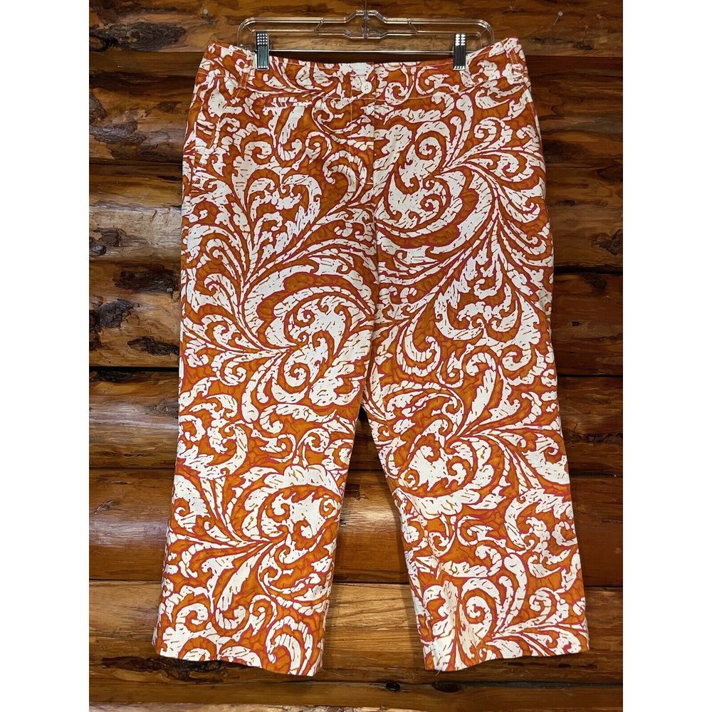 Madison Studio‎ Capris Orange Print  Size 12